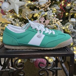 Green and White Madden Girl Sneakers